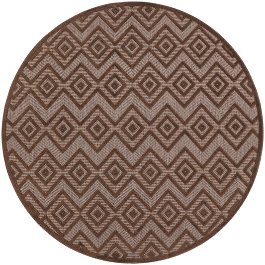 Nourison Versatile 8' x Round Brown Modern Rug