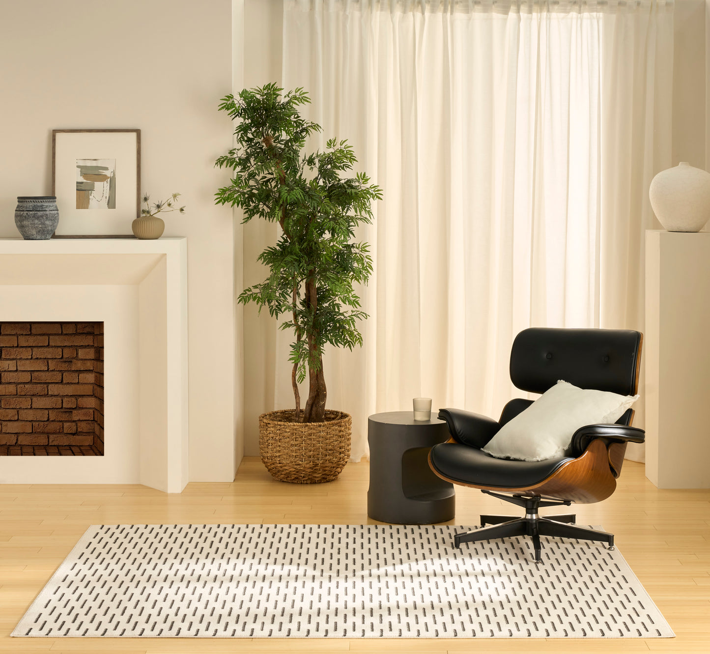 Nourison Nordic 5' x 7' Ivory Black Scandinavian Indoor Rug