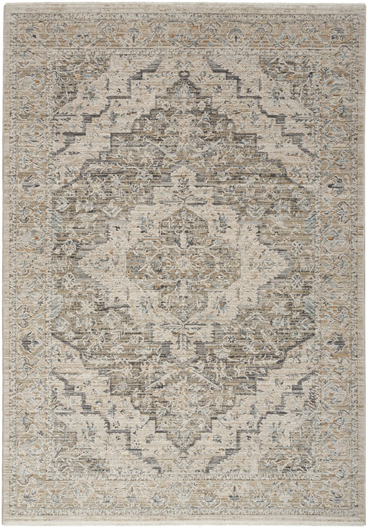 Nourison Lynx 5'3" x 7'10" Ivory Taupe Vintage Indoor Rug