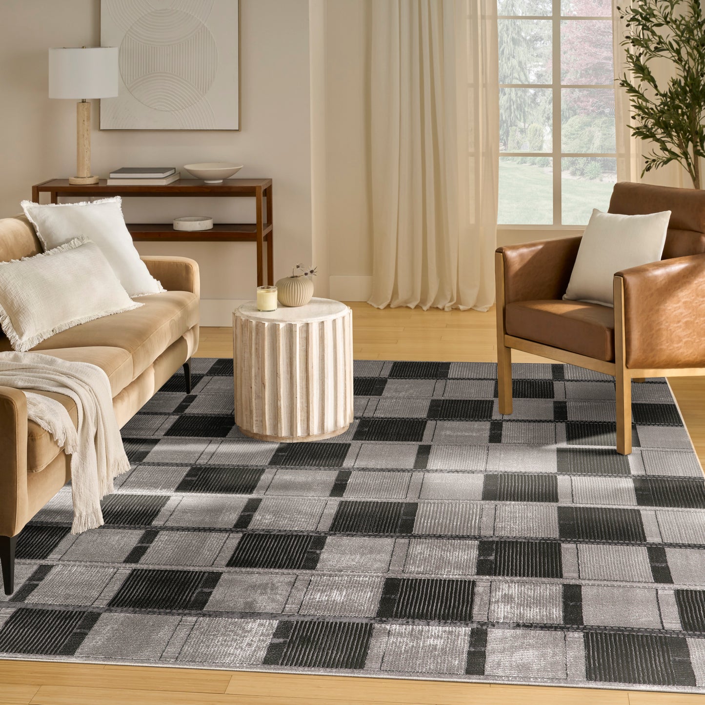 Nourison Nordic 8' x 10' Grey Black Modern Indoor Rug