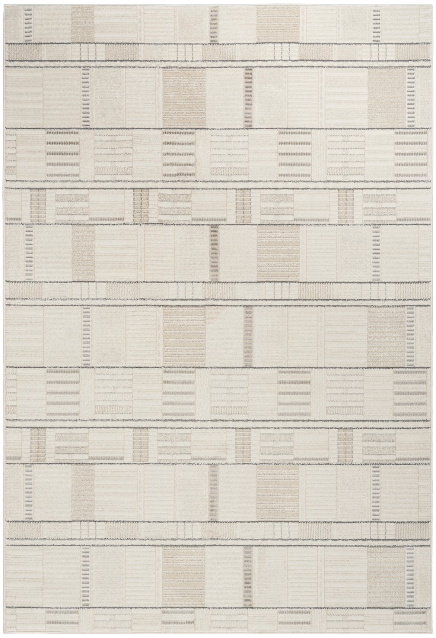 Nourison Nordic 4' x 6' Ivory Grey Modern Indoor Rug
