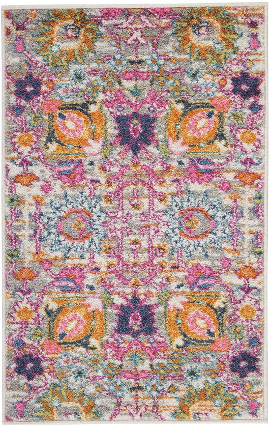 Nourison Passion 1'10" x 2'10" Silver Bohemian Indoor Rug
