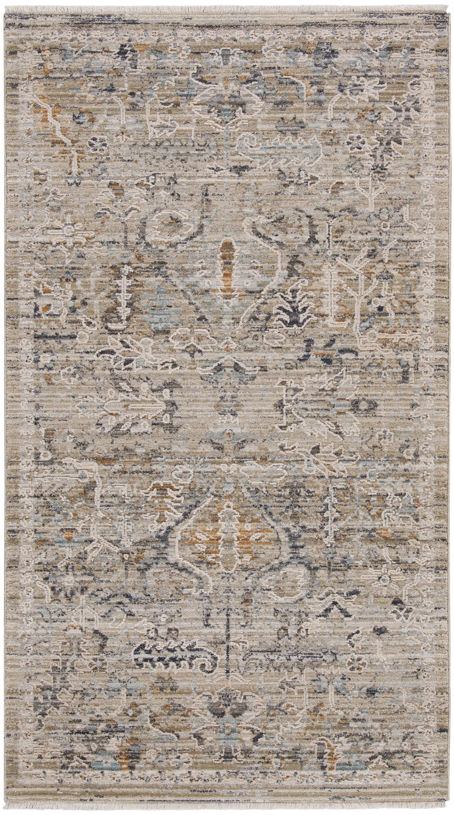 Nourison Lynx 2'6" x 4'6" Ivory Taupe Vintage Indoor Rug