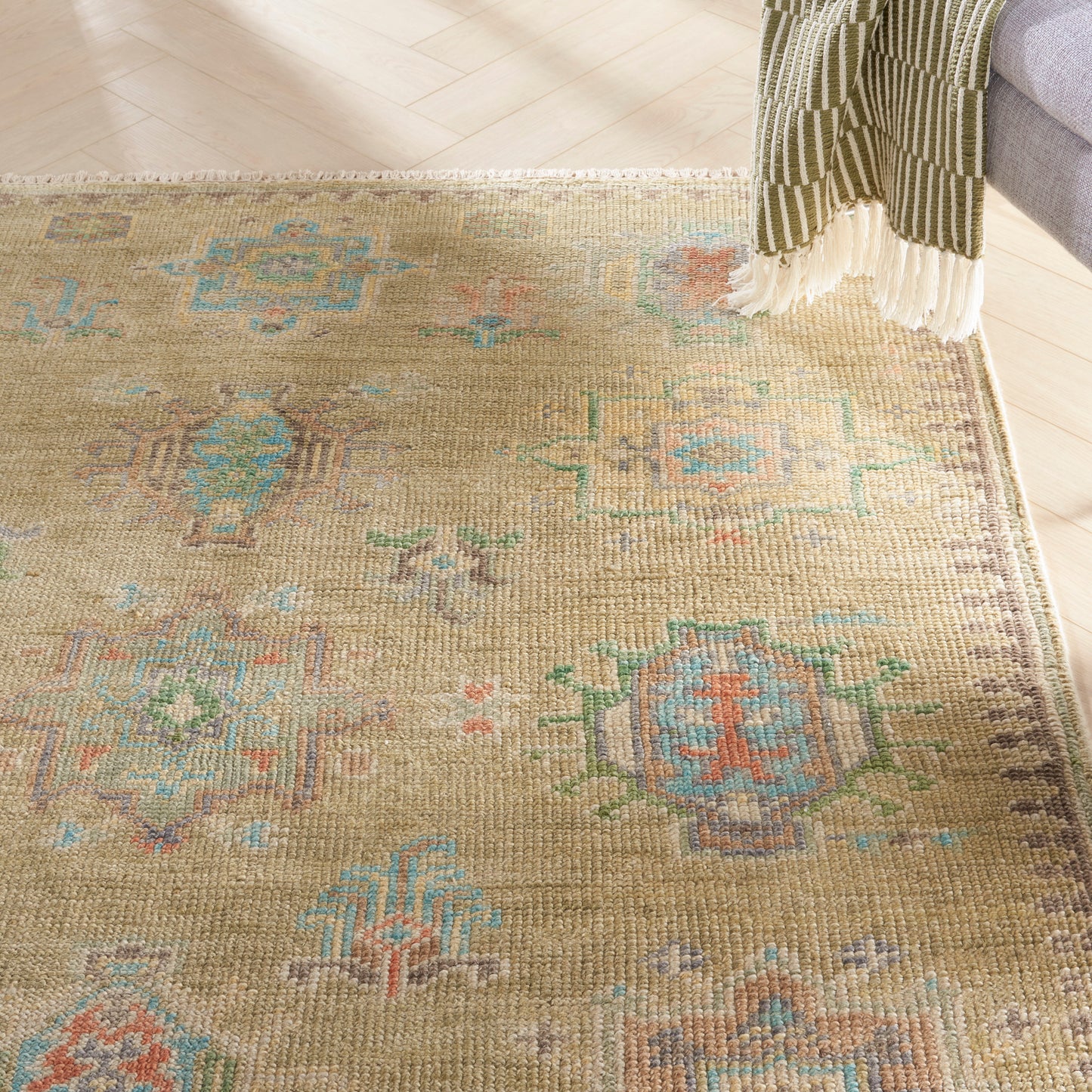Nourison Odessa 5'6" x 8' Sage Vintage Indoor Rug