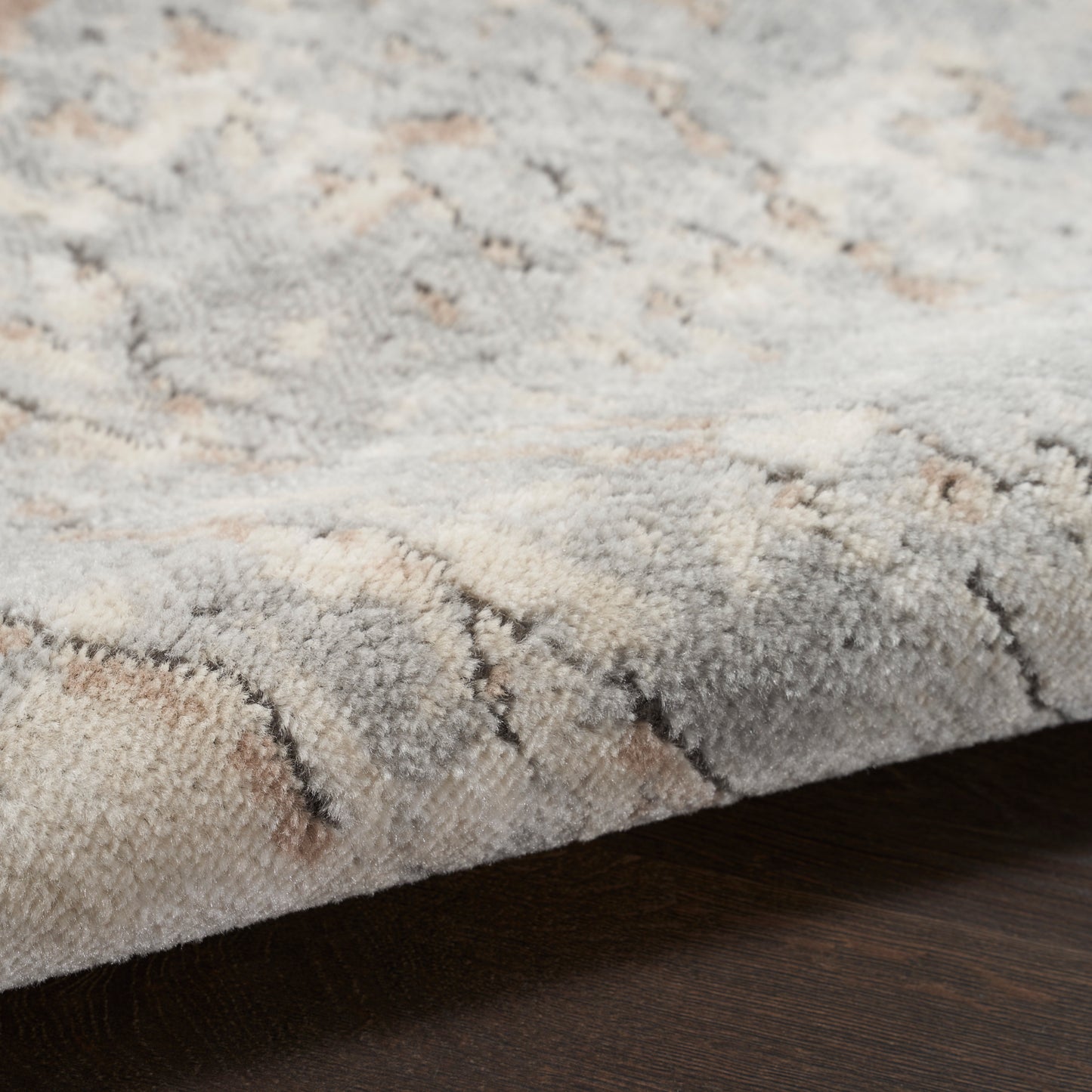 Nourison Quarry 7’10” x Round Beige Grey Modern Indoor Rug